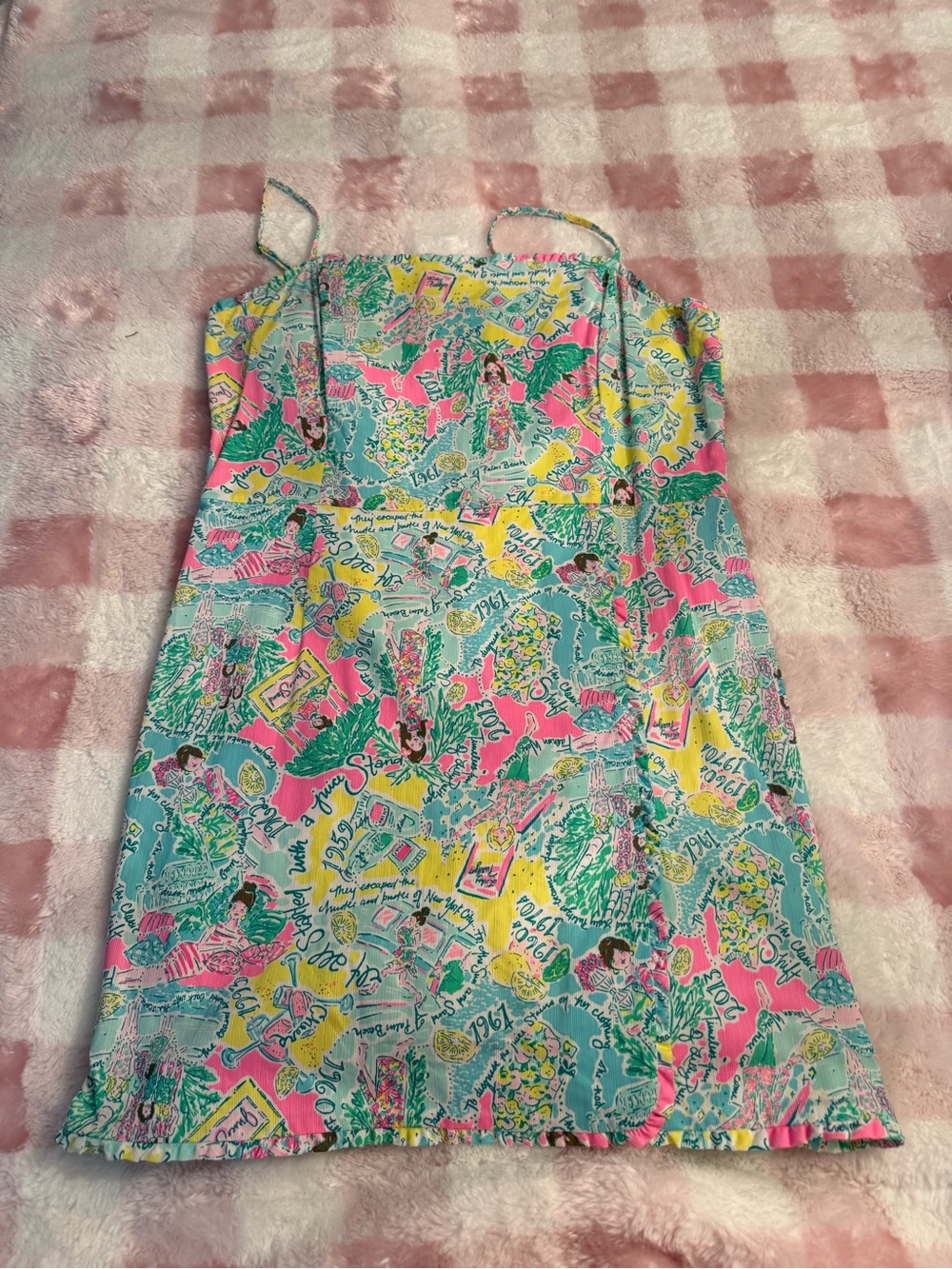 Lilly Pulitzer Pink Logo Tag with Tropical Strap